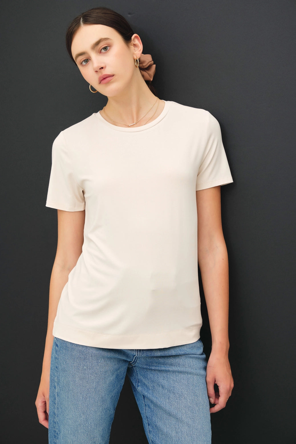 ROUND NECK COOL T - Sand Color