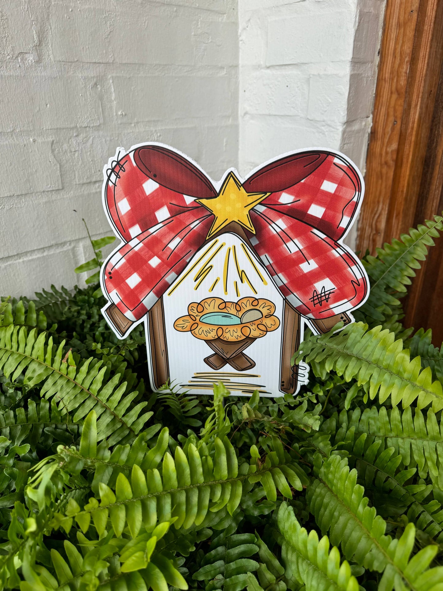 Gingham Bow Nativity