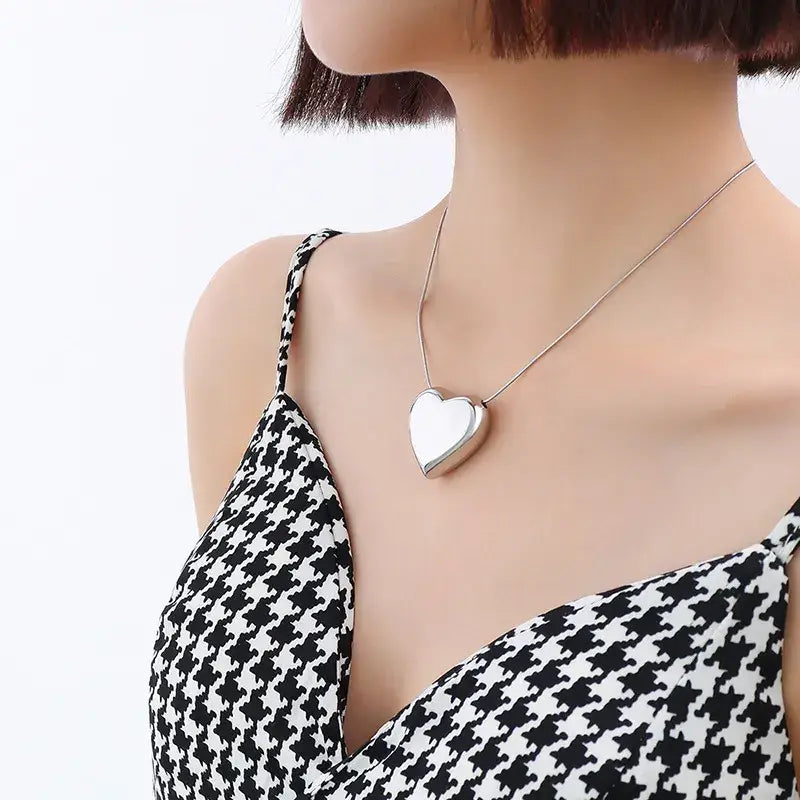 Simple Heart Pendant Necklace 18K Gold Plated 2 Sizes