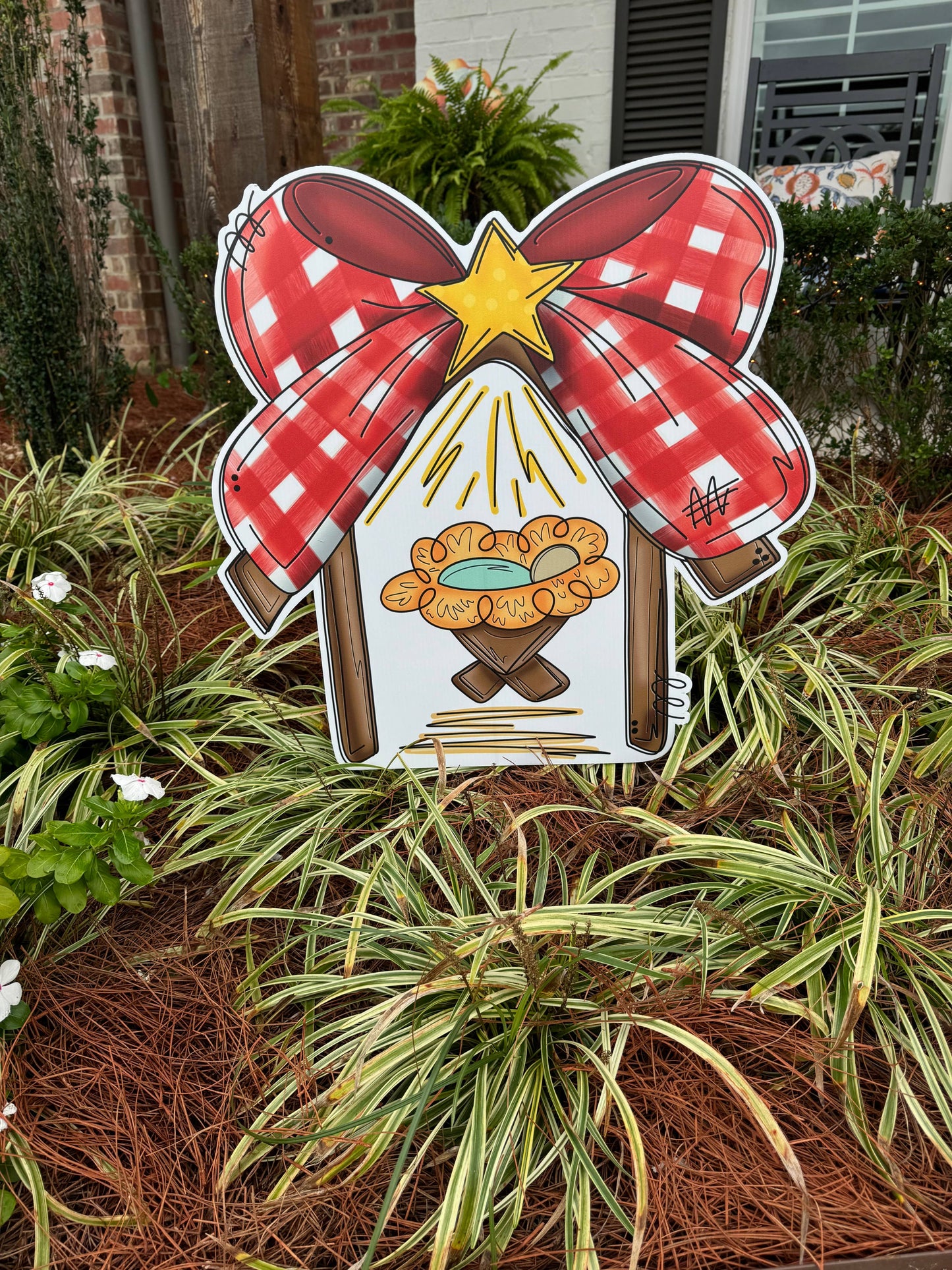 Gingham Bow Nativity