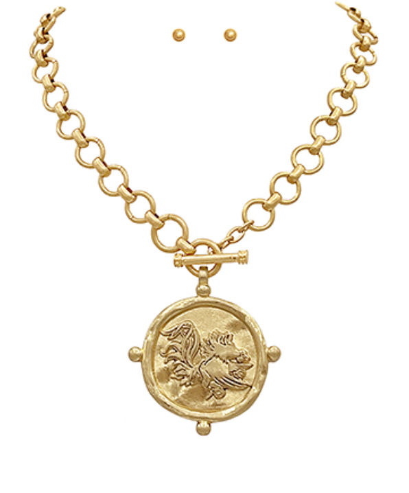 Gamecock Coin Necklace