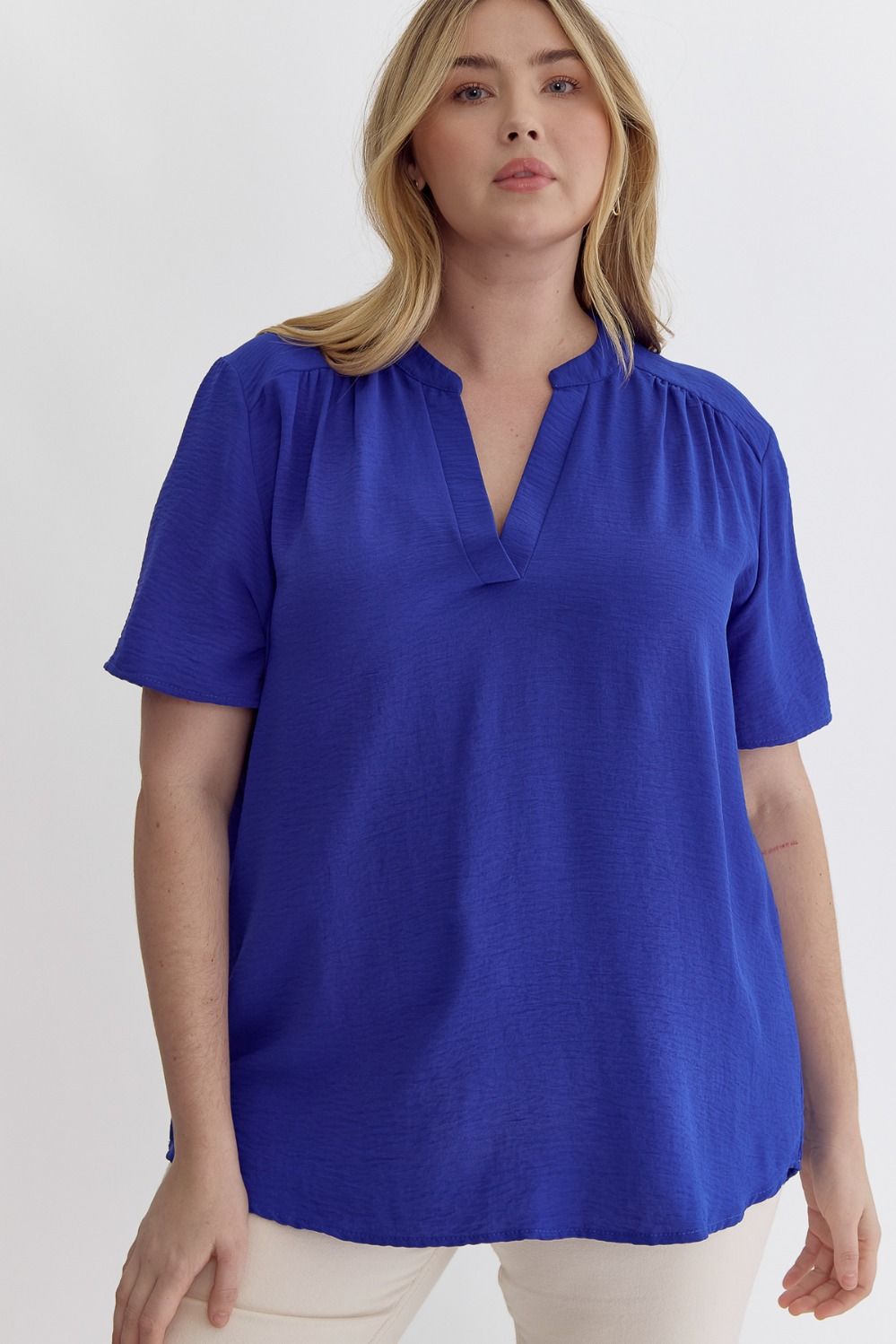 V-Neck Pull over Curvy