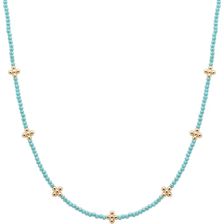 Crystal and Gold Cross 16"-18" Necklace