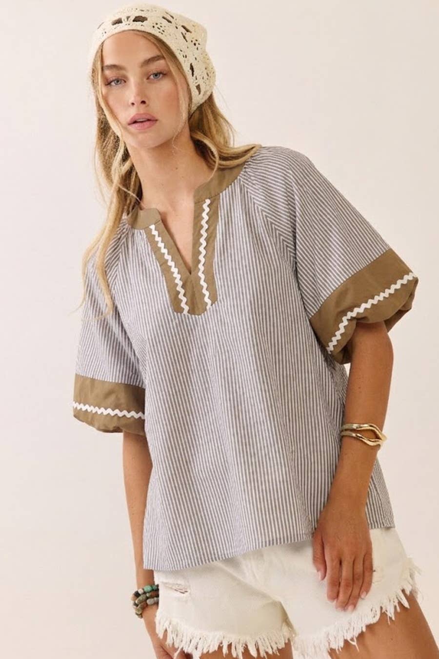 Striped Woven Blouse