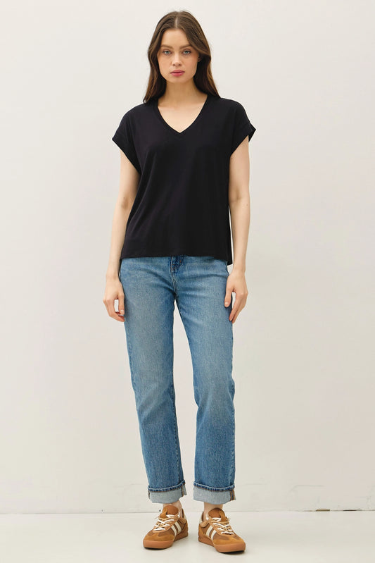 V-Neck Dolman Cap Sleeve