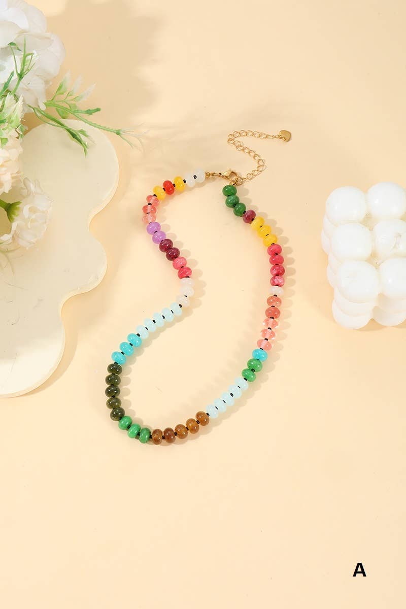 Candy Necklace - Natural Agate Gemstone Necklace