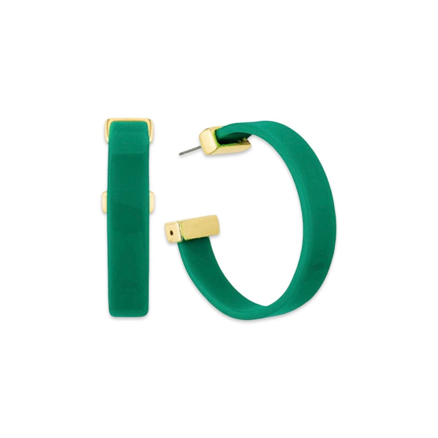 Green + Gold Hoops