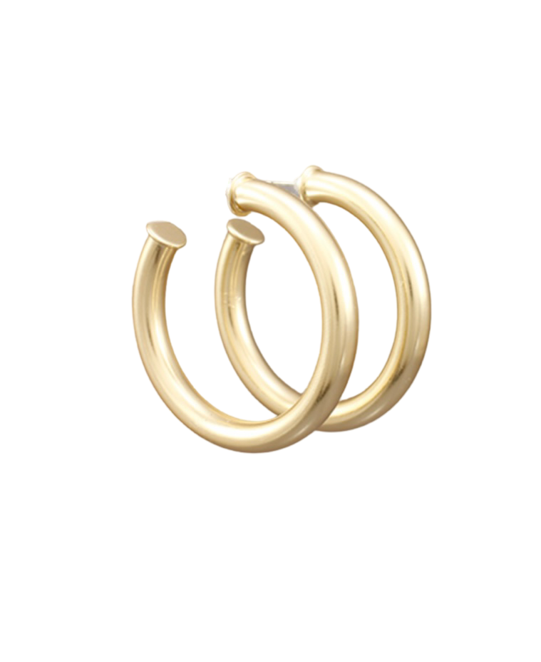 Brushed Gold  Hoops
