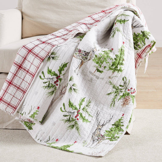 Sleigh Bells Quilted Throw Blanket
