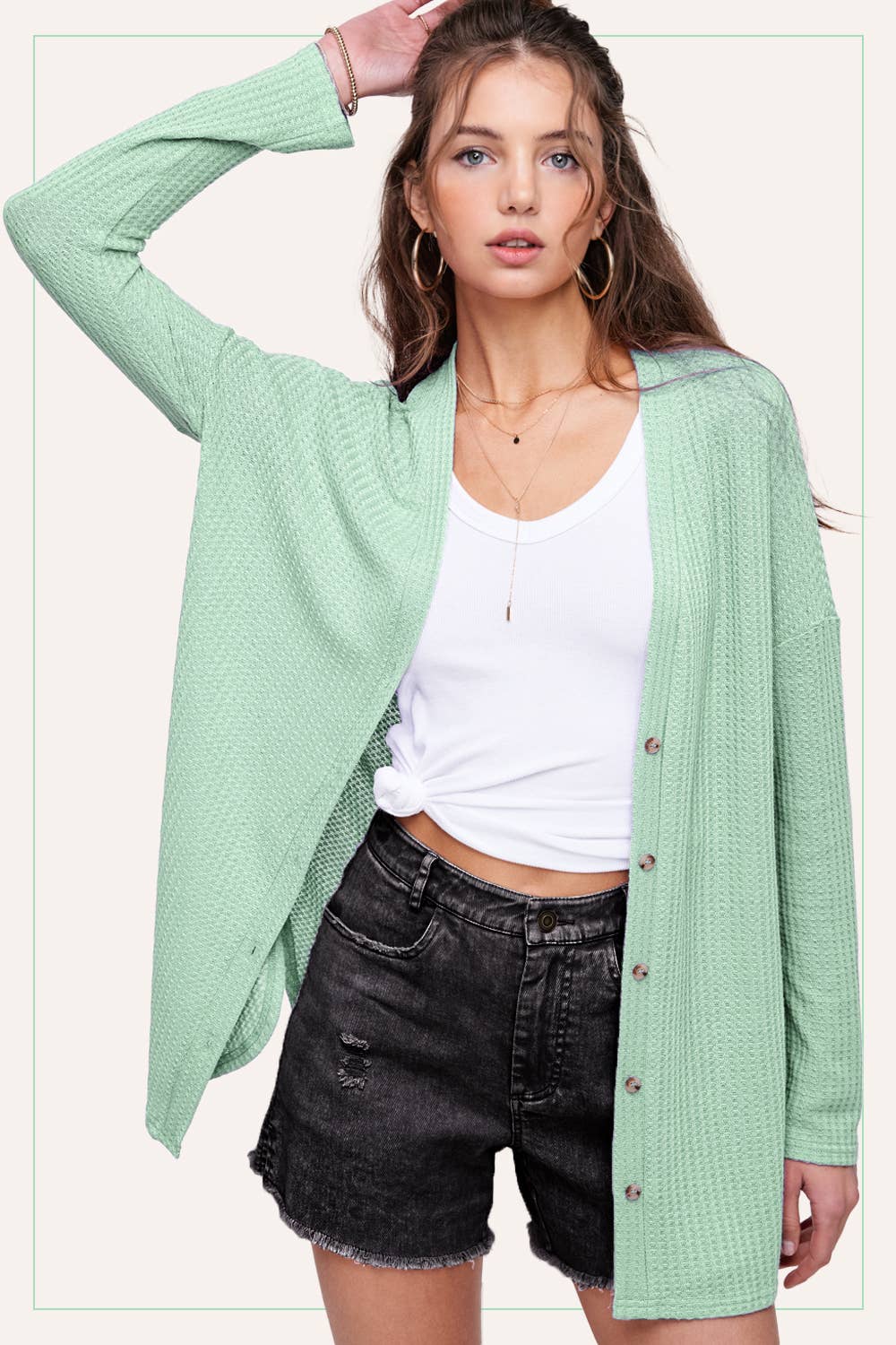 Soft Waffle Cardigan