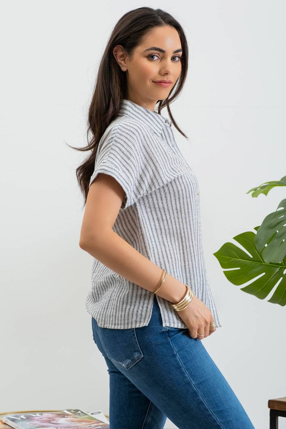 STRIPE LINEN SHIRT