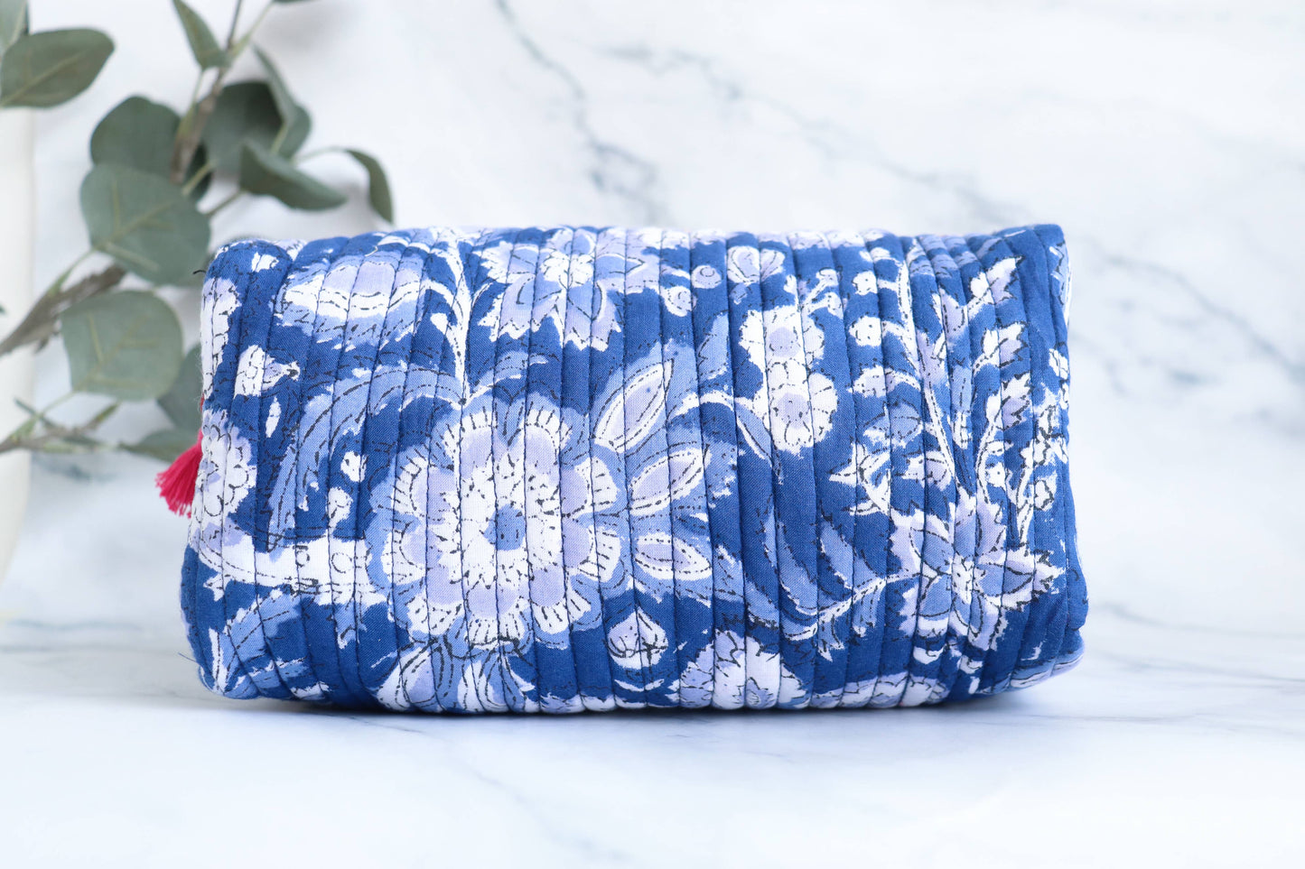 Floral Quilted Makeup Travel Bag
