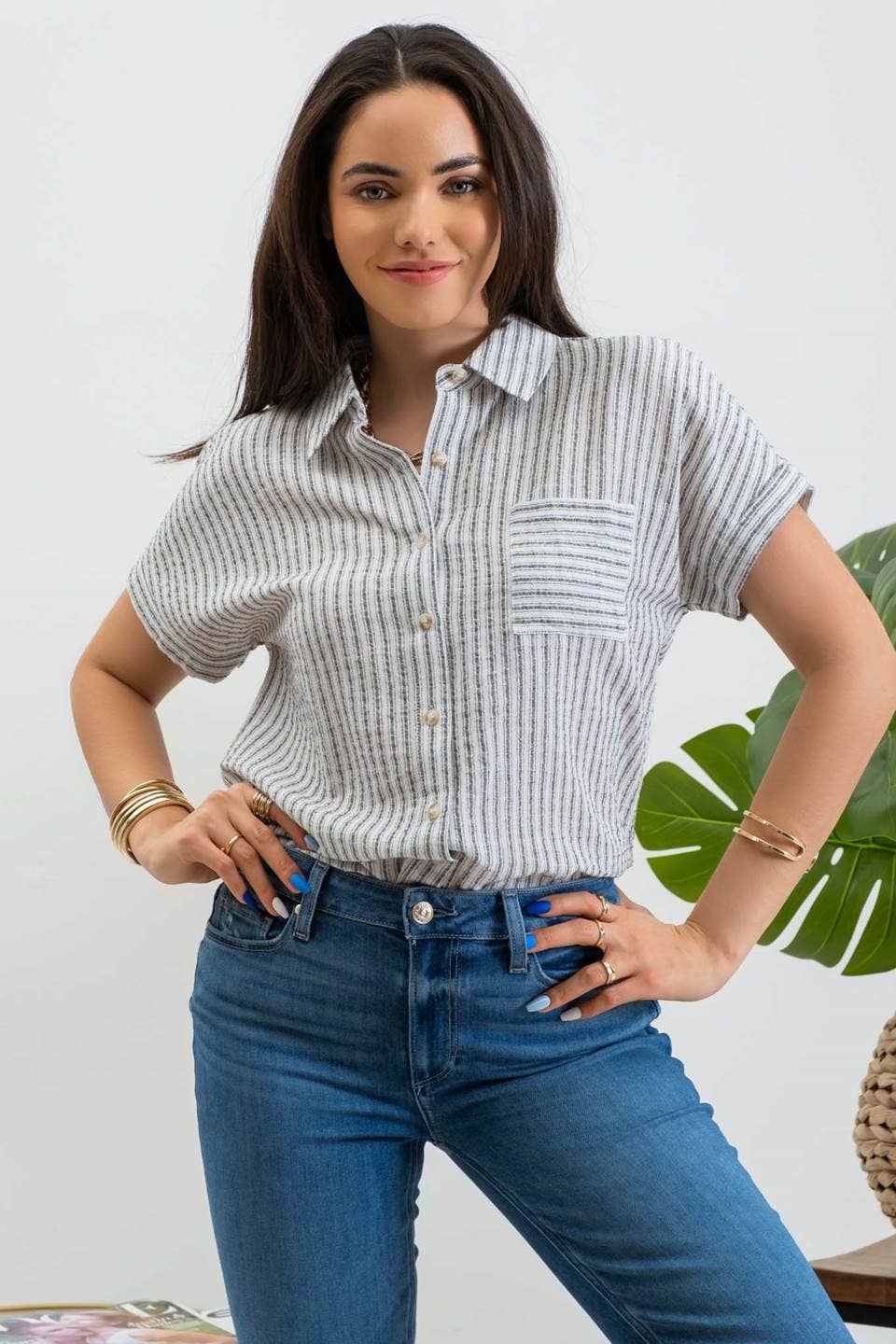 STRIPE LINEN SHIRT