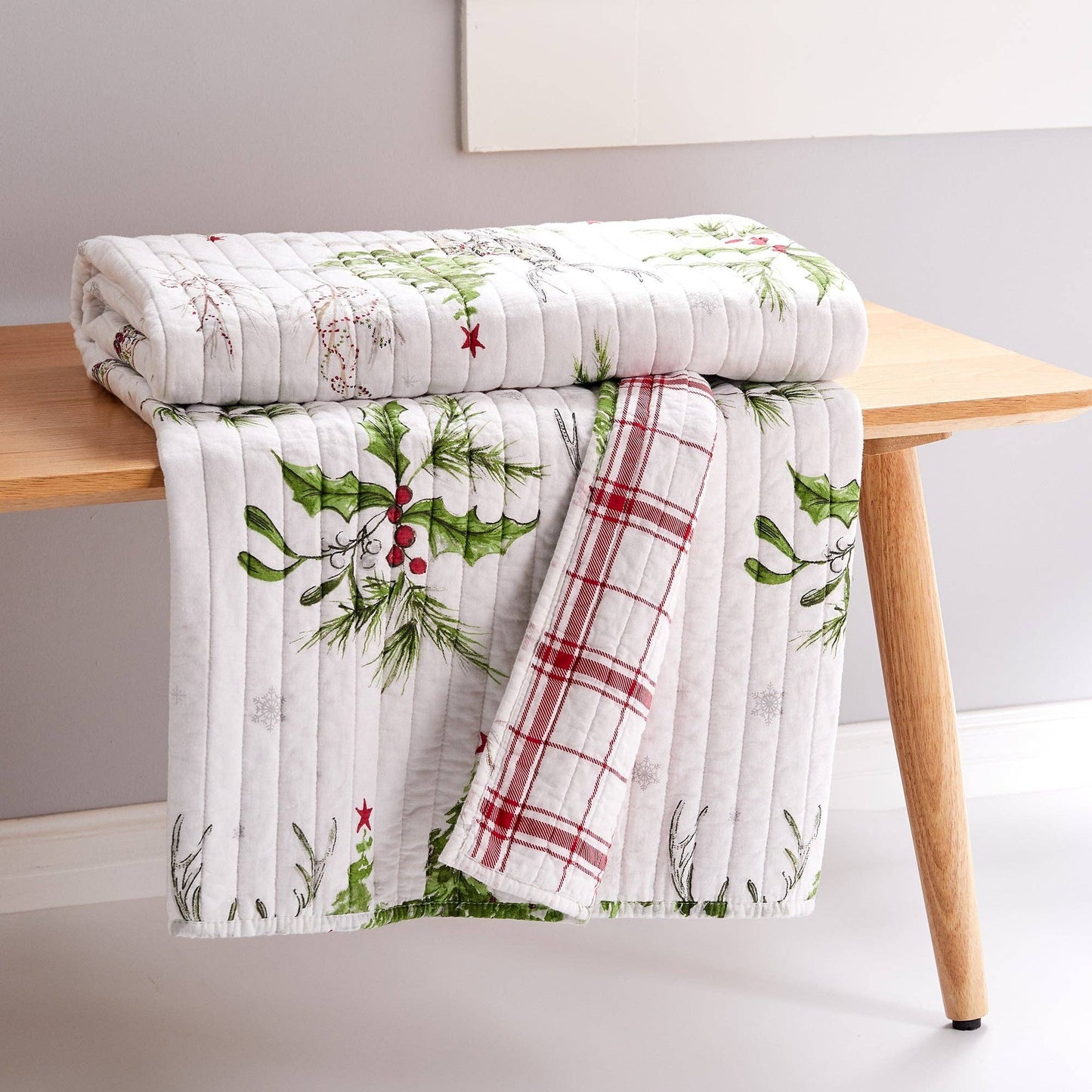 Sleigh Bells Quilted Throw Blanket