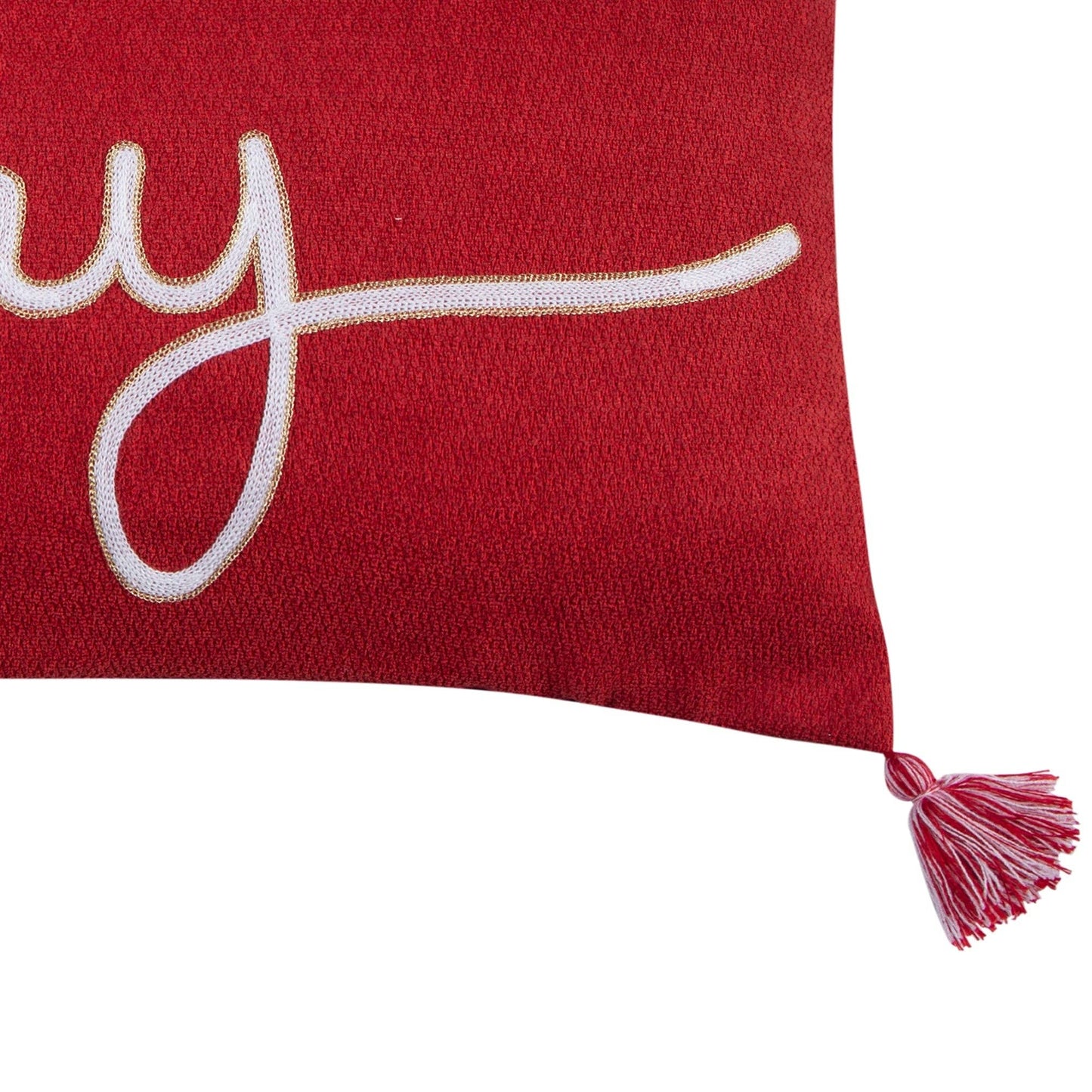 Spencer Plaid Merry Embroidered Pillow