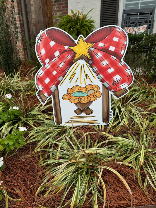 Gingham Bow Nativity 