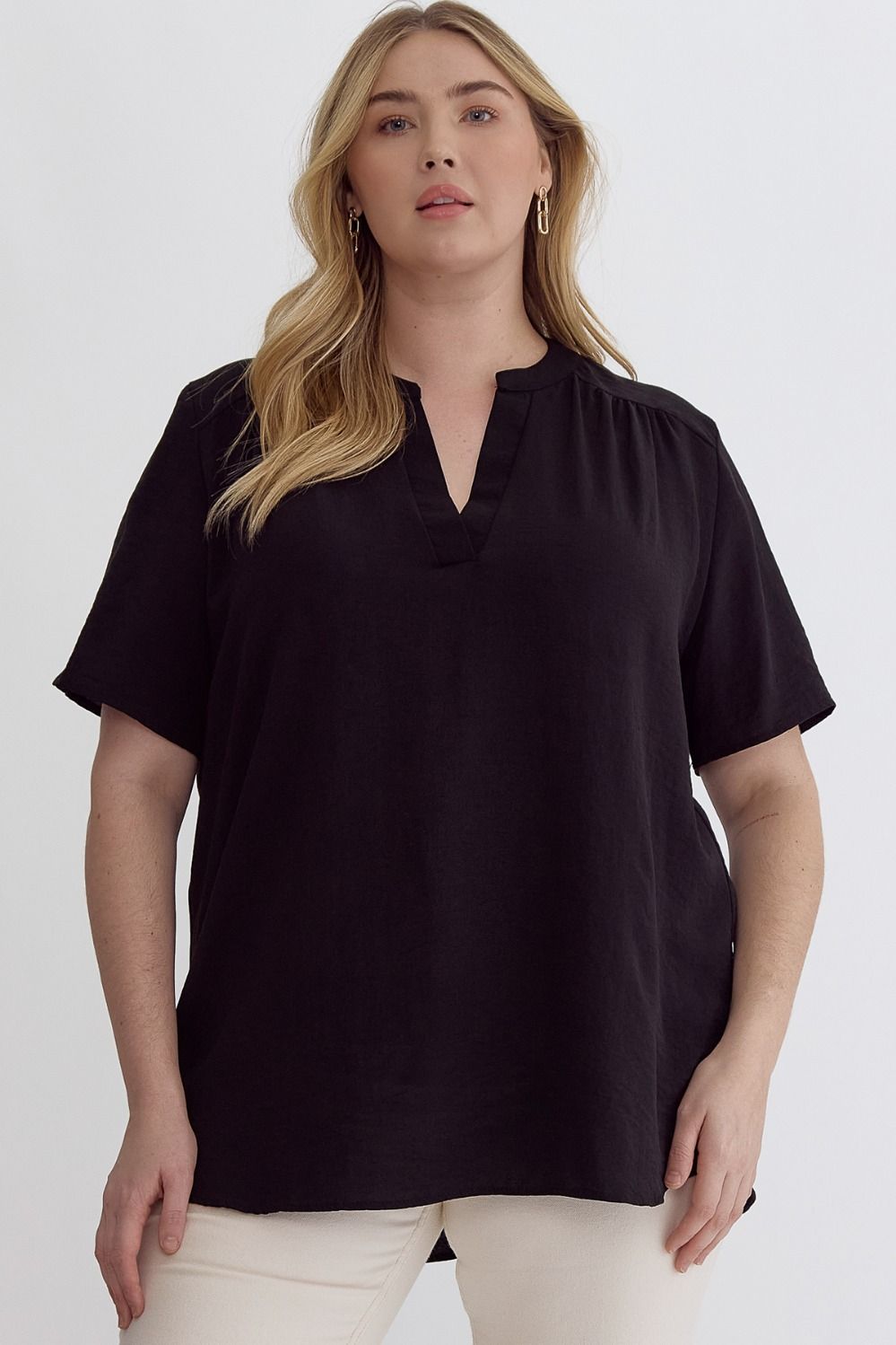 V-Neck Pull over Curvy