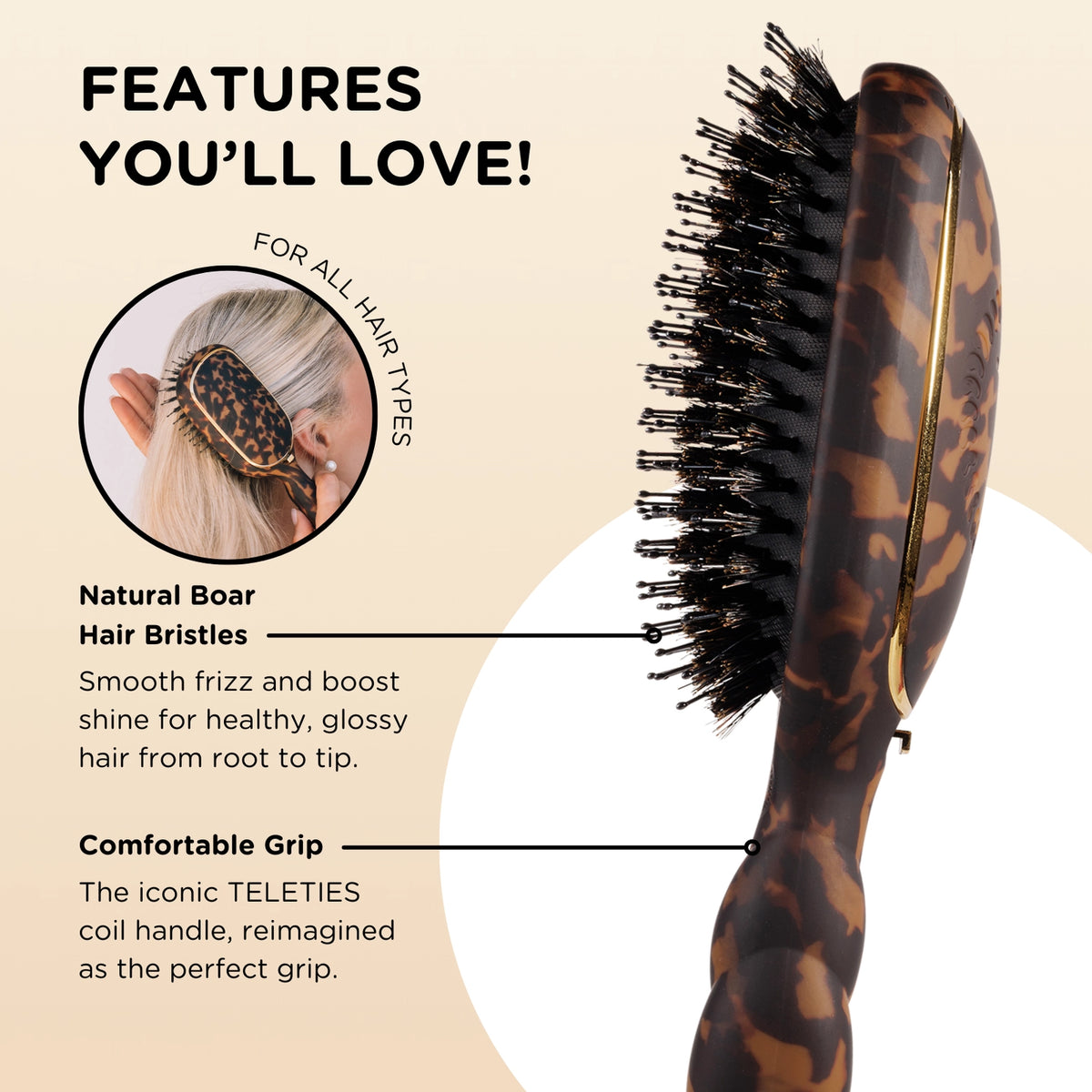 Teleties - Boar Brush - Full Size