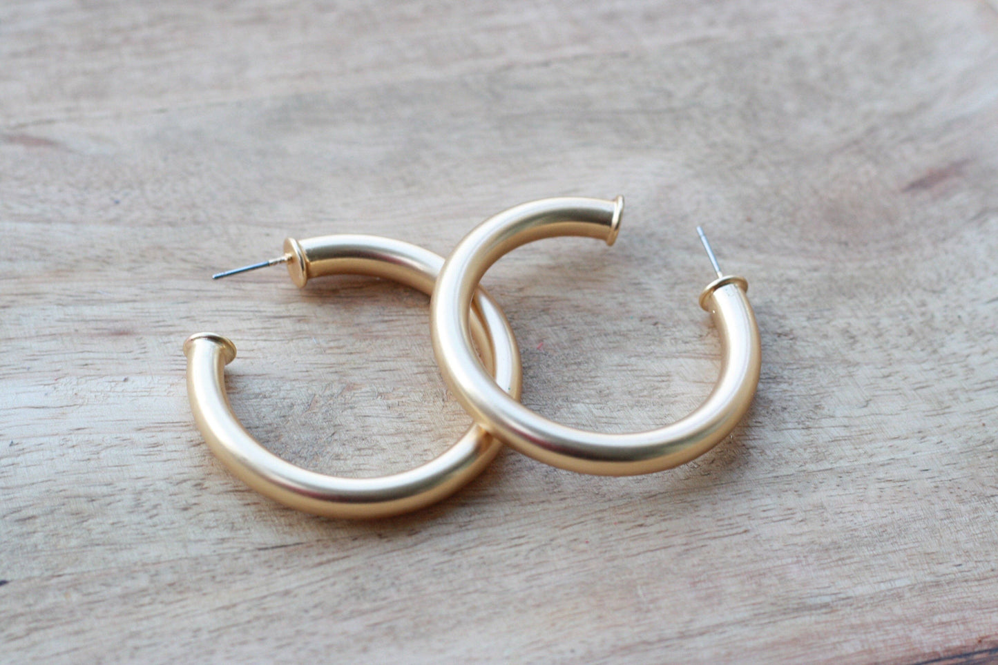 Brushed Gold  Hoops