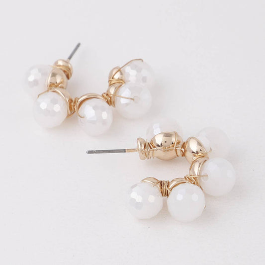 Crystal Bead Hoop Earrings