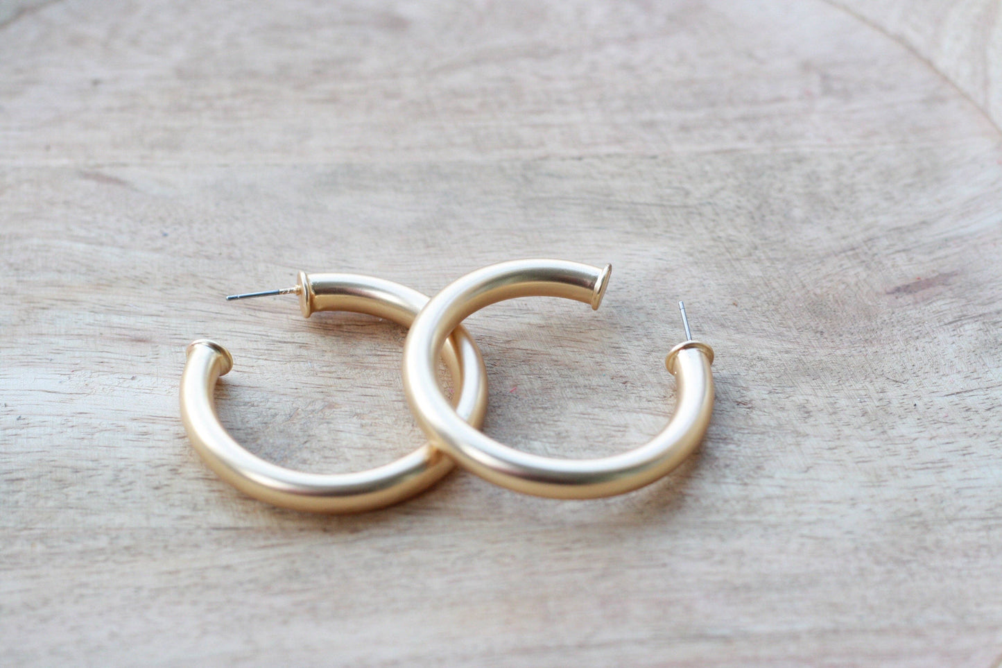 Brushed Gold  Hoops