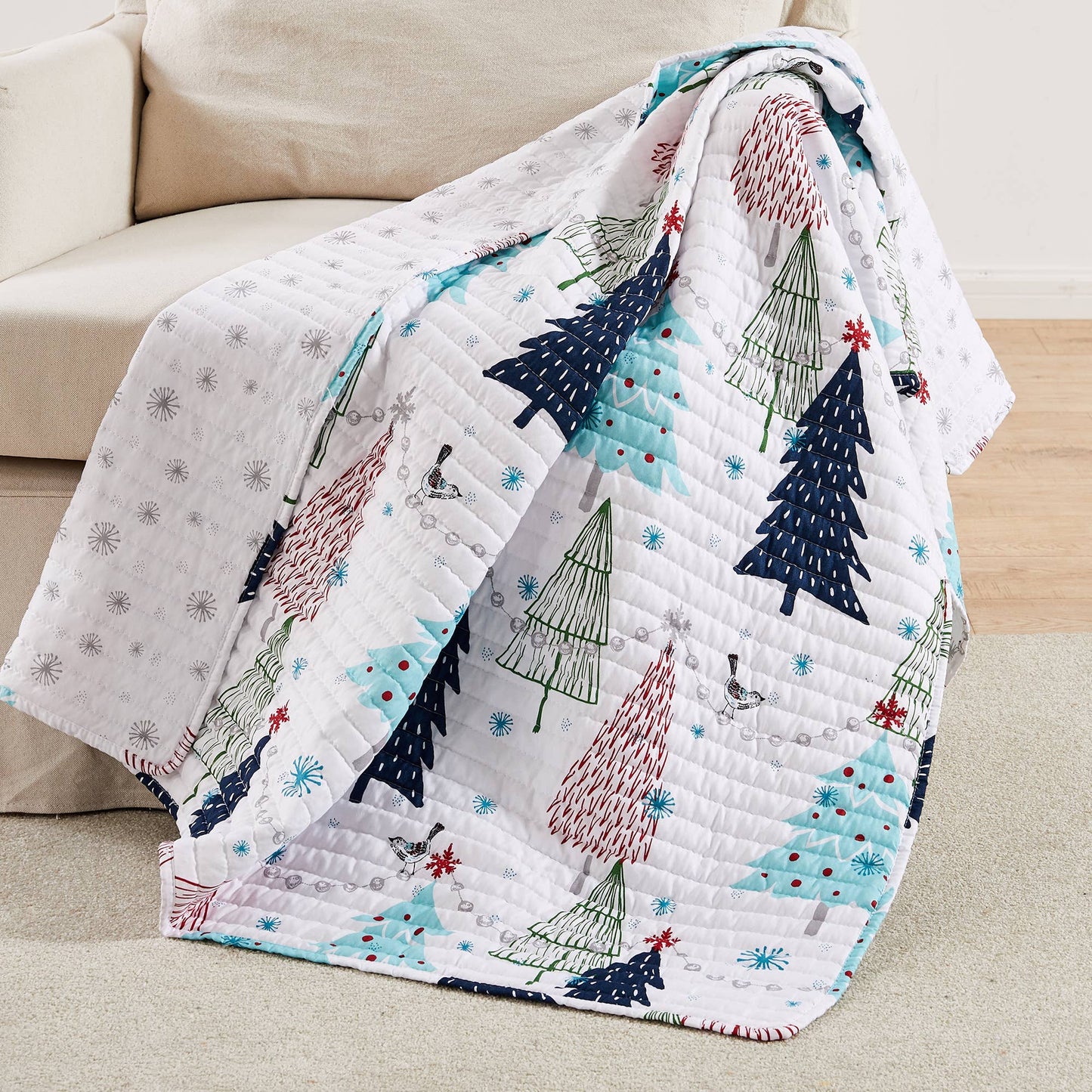 White Pine Quilted Reversible Throw Blanket