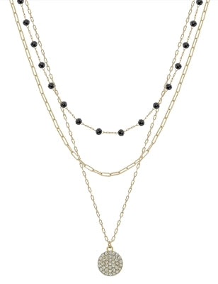 Black Crystal Gold Pave