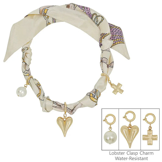 Heart Charm Scarf Necklace