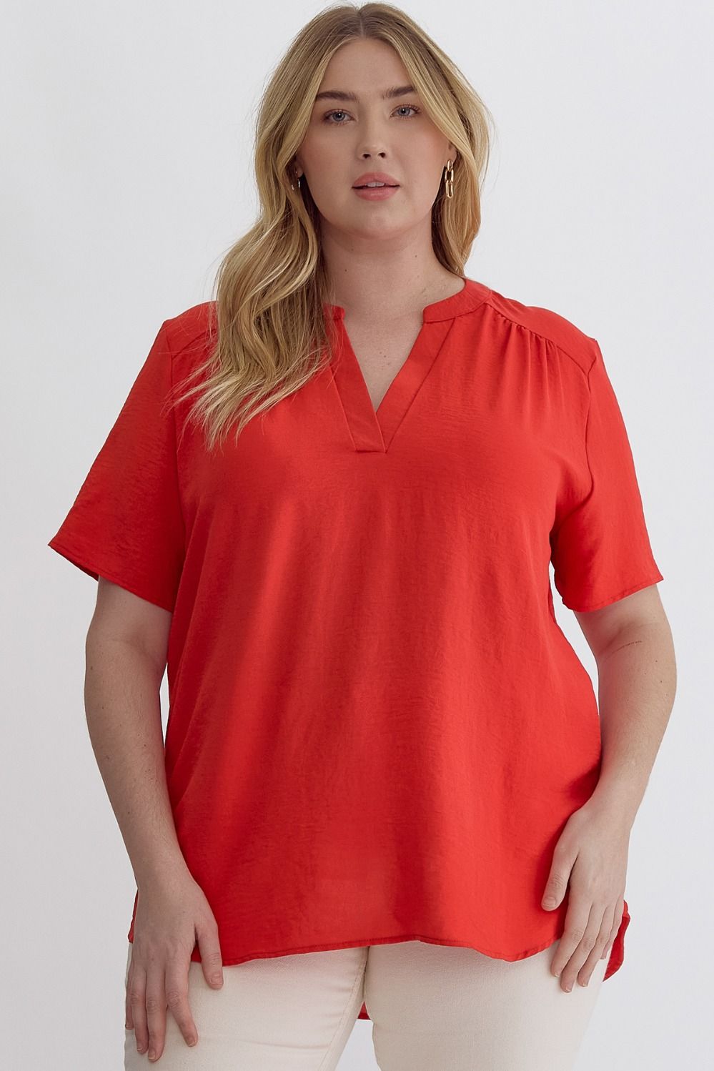 V-Neck Pull over Curvy