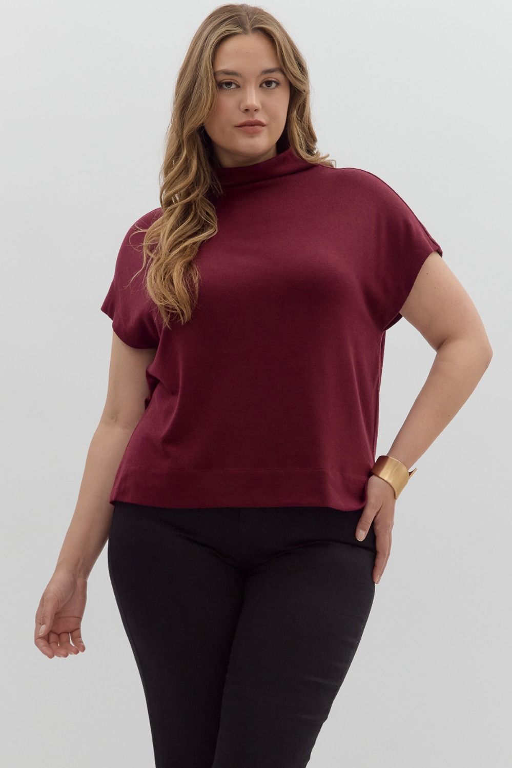 Mock Neck Sweater - Curvy