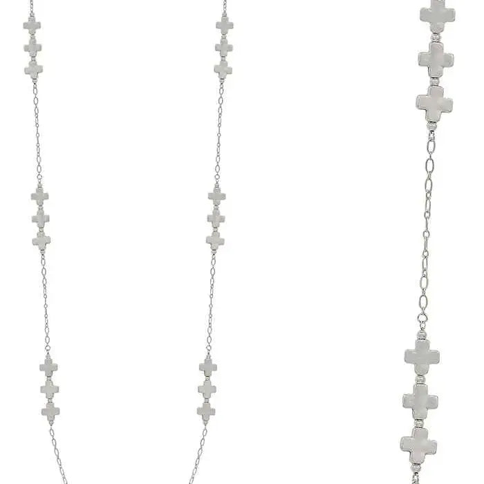 Water Resistant Silver or Gold Cross and Chain 32" Necklace