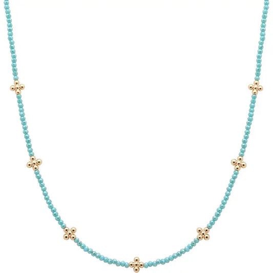 Crystal and Gold Cross 16"-18" Necklace
